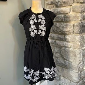 Loft sundress, tie waist, petite S, black/white